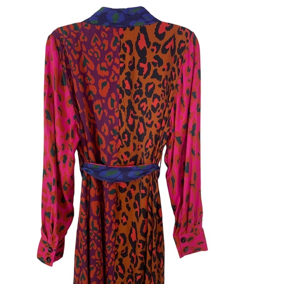 Farm Rio Mixed Leopard Pop Lenzing Ecovero Viscose Midi Dress M NWT - Picture 14 of 15